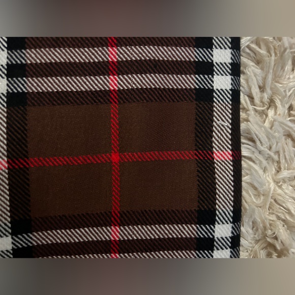 Burberry London Brown Tartan Check Print Scarf - Picture 6 of 8